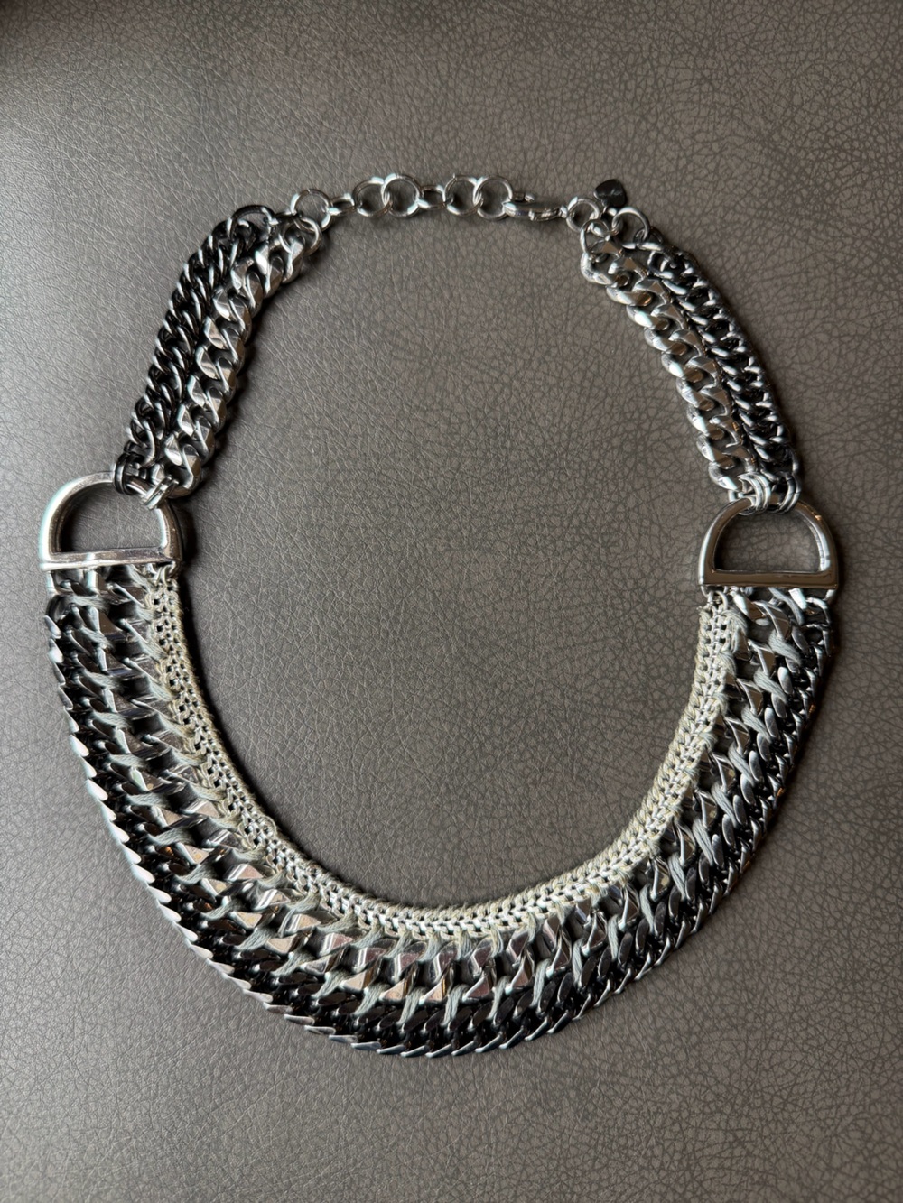 Stella & Dot Layered Silver-Tone Multi Chain Necklace